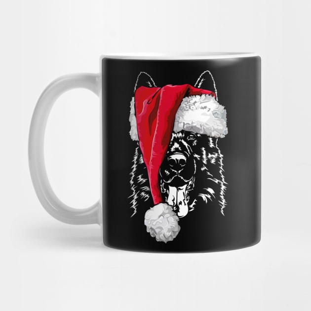 Santa German Shepherd Christmas dog gift present by wilsigns